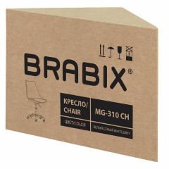 Кресло стул BRABIX "Eames MG-310 CH", хром, пластик белый, ткань серая, 532924 Кресло стул BRABIX "Eames MG-310 CH", хром, пластик белый, ткань серая, 532924 - фото 9
