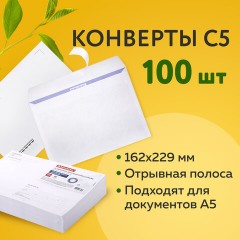 Конверты С5 (162х229 мм), отрывная лента, Куда-Кому, внутренняя запечатка, 80 г/м2, КОМПЛЕКТ 100 шт., BRAUBERG, 112188 - фото 11
