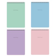 Блокнот А5 146х206 мм, 60 л., гребень, картон, жесткая подложка, клетка, BRAUBERG "Minimal Pastel", 116427