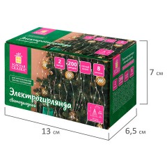 Электрогирлянда-конский хвост комнатная, 2 м, 200 LED, тёплый белый, 220 V, ЗОЛОТАЯ СКАЗКА, 591365 - фото 7