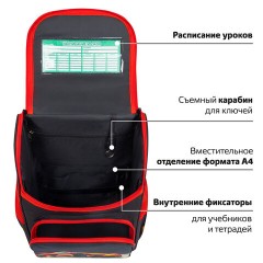Ранец ПИФАГОР BASIC, 1 отделение, 3 кармана, эргономичная спинка, "Cool wheels", 35х28х18 см, 272045 Ранец ПИФАГОР BASIC, 1 отделение, 3 кармана, эргономичная спинка, "Cool wheels", 35х28х18 см, 272045 - фото 17