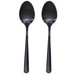 Ложки чайные BLACK, НАБОР 2 шт., на подвесе, нержавеющая сталь, черные, WEGLA (ВЕГЛА), 702274 - фото 3