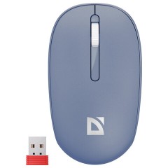 Мышь беспроводная DEFENDER Smart MM-396, 1600 dpi, 2 кнопки + 1 колесо-кнопка, оптическая, синяя, 52397
