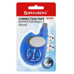 Корректирующая лента BRAUBERG "Bomb", 5 мм х 8 м, корпус темно-синий с резиновой вставкой, 273024 Корректирующая лента BRAUBERG "Bomb", 5 мм х 8 м, корпус темно-синий с резиновой вставкой, 273024 - фото 2