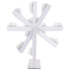 Зеркало для макияжа гримерное с подсветкой, 9 LED-ламп, 3 режима свечения, размер 25х30 см, работа от сети 220 V, цвет белый, BRABIX, 609335 - фото 4