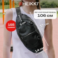 Сумка на пояс HEIKKI RACE (ХЕЙКИ), светоотражающая полоса, черная, 37х14х5 см, 273906 - фото 13