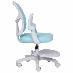 Кресло детское с подставкой для ног BRABIX "Toy MG-205", сетка/ткань TW, голубое, 533152 - фото 4