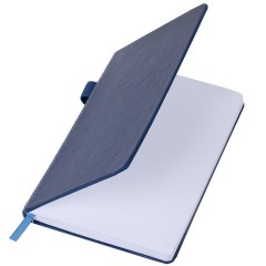 Блокнот А5 135x212 мм BRAUBERG "Edge", под кожу, резинка, держатель, 80 л., клетка, синий, 117149 - фото 5