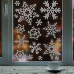 Наклейка для окон, 64 СНЕЖИНКИ, КОМПЛЕКТ 4 шт., 30х38 см, глиттер, серебро, ЗОЛОТАЯ СКАЗКА, 592571 - фото 5