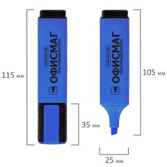 Текстовыделитель ОФИСМАГ, ГОЛУБОЙ, линия 1-5 мм, 151208 - фото 6