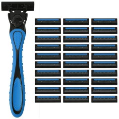 Бритвенный станок многоразовый мужской, 3 лезвия, 31 кассета, синий, X-ONE (ИКС-УАН), 700024 - фото 2