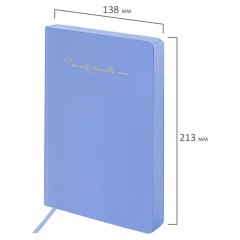 Ежедневник датированный 2026, А5, 138x213 мм, BRAUBERG "Pastel", под кожу гибкий, синий, 117461 - фото 2
