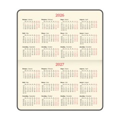 Еженедельник датированный 2026 МАЛЫЙ ФОРМАТ 95х155 мм, А6, BRAUBERG "Augustus", под кожу, голубой, 117185 - фото 7