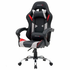 Кресло компьютерное CROMEX (КРОМЕКС) "Quantum GM-155 RGB", подсветка, две подушки, экокожа, черное/красное/серое, 532955 - фото 6