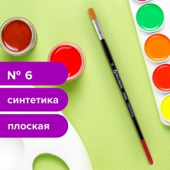 Кисть BRAUBERG синтетика, плоская, №6, 200868 Кисть BRAUBERG синтетика, плоская, №6, 200868 - фото 7