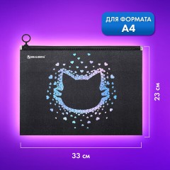 Папка для тетрадей BRAUBERG А4, 1 отделение, пластик, на zip-lock молнии, "Pretty face", 273319 Папка для тетрадей BRAUBERG А4, 1 отделение, пластик, на zip-lock молнии, "Pretty face", 273319 - фото 8