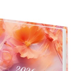 Ежедневник датированный 2026 145х215 мм, А5, STAFF, ламинированная обложка, "Ice flowers", 117319 - фото 4