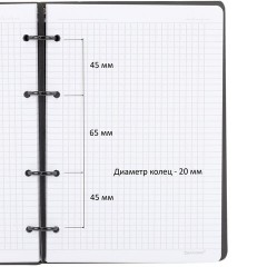 Тетрадь на кольцах А5, 160х212 мм, 120 л., под кожу, вырубка, резинка, стикеры, BRAUBERG, "Листья", 405229 - фото 7