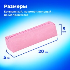 Пенал-тубус ПИФАГОР на молнии, ткань, пастельно-розовый, 20х5 см, 272260 Пенал-тубус ПИФАГОР на молнии, ткань, пастельно-розовый, 20х5 см, 272260 - фото 9