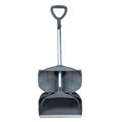 Совок для мусора КОМПЛЕКТ щетка + 2 рукоятки по 94 см, закрывающаяся крышка ЛОВУШКА, серый LAIMA PROFESSIONAL, 601508 - фото 2