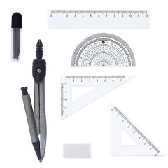 Готовальня ПИФАГОР 8 предметов: циркуль 120 мм, чертежные принадлежности, пластиковый пенал, 210860 - фото 3