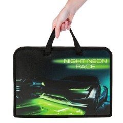 Папка на молнии с ручками ЮНЛАНДИЯ А4, 1 отделение, пластик, ширина 45 мм, "Neon race", 270950 Папка на молнии с ручками ЮНЛАНДИЯ А4, 1 отделение, пластик, ширина 45 мм, "Neon race", 270950 - фото 5