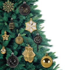 Шары новогодние ёлочные "Black&Gold", НАБОР 130 предметов, черный/золото, пластик, ЗОЛОТАЯ СКАЗКА, 592183 - фото 25