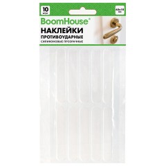 Противоударные силиконовые наклейки 63х10 мм, КОМПЛЕКТ 10 шт., BOOMHOUSE (БУМХАУС), 701836