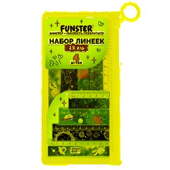Линейки пластиковые 15 см FUNSTER (ФАНСТЕР), "КОСМОС", НАБОР 4 штуки, пенал, 210916