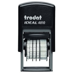 Датер-мини месяц ЦИФРАМИ ДЛЯ БАНКА, оттиск 20х3,8 мм, синий,TRODAT IDEAL 4810P2, корпус черный, подушка, 218614
