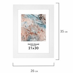 Рамка 21х30 см небьющаяся, КОМПЛЕКТ 3 шт., багет 29 мм, МДФ, BRAUBERG "Basic", белая, 391260 - фото 8