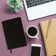 Ежедневник датированный 2026, А5, 138х213 мм, BRAUBERG "Impression", под кожу, черный, 117510 - фото 5