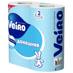 Бумага туалетная бытовая, спайка 4 шт., 2-х слойная (4х15 м), VEIRO "Домашняя", белая, 1с24 - фото 4
