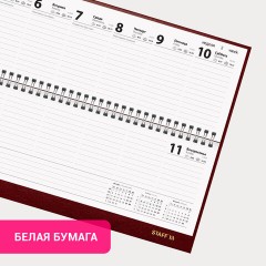 Планинг датированный 2026 300х130 мм, STAFF, гребень, обложка бумвинил, 64 л., бордовый, 117359 Планинг датированный 2026 300х130 мм, STAFF, гребень, обложка бумвинил, 64 л., бордовый, 117359 - фото 3
