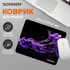 Коврик для мыши SONNEN "NEON SPLASH" резина + ткань, 250х200х2 мм, 513957 - фото 7