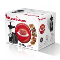 Мясорубка MOULINEX ME105830, 1400 Вт, производительность 1,7 кг/мин, 2 насадки, реверс, пластик, черная, 1510001079 - фото 12
