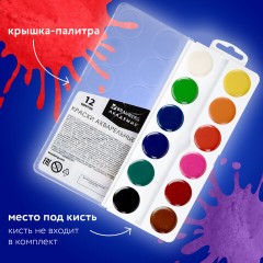 Краски акварельные BRAUBERG 12 цветов "АКАДЕМИЯ КЛАССИЧЕСКАЯ", медовые, круглые кюветы, 192554 Краски акварельные BRAUBERG 12 цветов "АКАДЕМИЯ КЛАССИЧЕСКАЯ", медовые, круглые кюветы, 192554 - фото 7