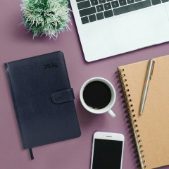 Ежедневник датированный 2026 А5 148х218 мм, GALANT "Ritter", под кожу, темно-синий, 117492 - фото 5