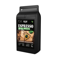 Кофе в зернах WELDAY (ВЭЛДЭЙ) "ESPRESSO БРАЗИЛИЯ МОЖИАНА" 1 кг, арабика 100%, 624400