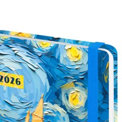 Ежедневник датированный 2026 с резинкой 145х203 мм, А5, BRAUBERG, твердый, "Живопись", 117342 - фото 4
