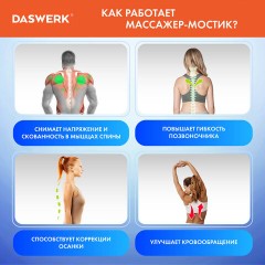 Массажер для спины/мостик для растяжки PREMIUM, 3 уровня нагрузки, синяя вставка, DASWERK (ДАСВЕРК), 680035 Массажер для спины/мостик для растяжки PREMIUM, 3 уровня нагрузки, синяя вставка, DASWERK (ДАСВЕРК), 680035 - фото 10