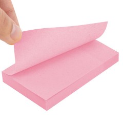 Блок самоклеящийся (стикеры) STAFF STANDARD, ПАСТЕЛЬНЫЙ 76х51 мм, розовый, 100 листов, 116584 - фото 4