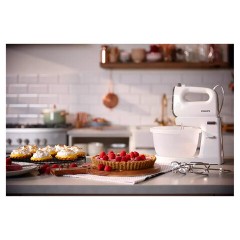 Миксер PHILIPS HR3745/00 на подставке 450 Вт, 5 скоростей, 2 венчика, 2 крюка для теста, чаша, белый Миксер PHILIPS HR3745/00 на подставке 450 Вт, 5 скоростей, 2 венчика, 2 крюка для теста, чаша, белый - фото 9