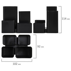 Подставка-органайзер BRAUBERG COMPACT, 4 отделения, 92х114х102 мм, черная, 238102 Подставка-органайзер BRAUBERG COMPACT, 4 отделения, 92х114х102 мм, черная, 238102 - фото 2