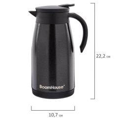 Чайник-термос 1 л, BOOMHOUSE (БУМХАУС) COFFEE BREAK, нержавеющая сталь SUS304, черный, ТЕРМОЧАЙНИК, 700328 - фото 6