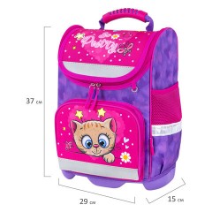 Ранец ЮНЛАНДИЯ WISE, 1 отделение, 3 кармана, устойчивое дно, "Pretty kitty", 37x29х15 см, 271395 - фото 9