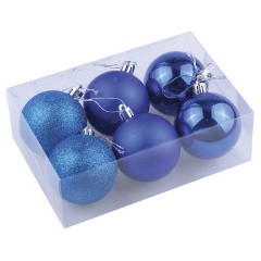 Шары ёлочные 6 шт., 8 см, "Trio", пластик, СИНИЕ (глянец, матовый, глиттер), ЗОЛОТАЯ СКАЗКА, 590872 Шары ёлочные 6 шт., 8 см, "Trio", пластик, СИНИЕ (глянец, матовый, глиттер), ЗОЛОТАЯ СКАЗКА, 590872 - фото 3