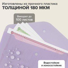 Папка-конверт с кнопкой А4, КОМПЛЕКТ 8 шт., пастельные цвета ассорти, BRAUBERG "PASTEL", 0,18 мм, 272865 Папка-конверт с кнопкой А4, КОМПЛЕКТ 8 шт., пастельные цвета ассорти, BRAUBERG "PASTEL", 0,18 мм, 272865 - фото 14