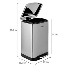 Ведро мусорное с педалью 12 л, крышка с доводчиком, стальное, БЕЗ ОТПЕЧАТКОВ, LAIMA ULTRA, 701568 - фото 7