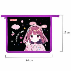 Папка для тетрадей ПИФАГОР А5, 1 отделение, пластик, на молнии, "Anime sign", 273328 Папка для тетрадей ПИФАГОР А5, 1 отделение, пластик, на молнии, "Anime sign", 273328 - фото 5